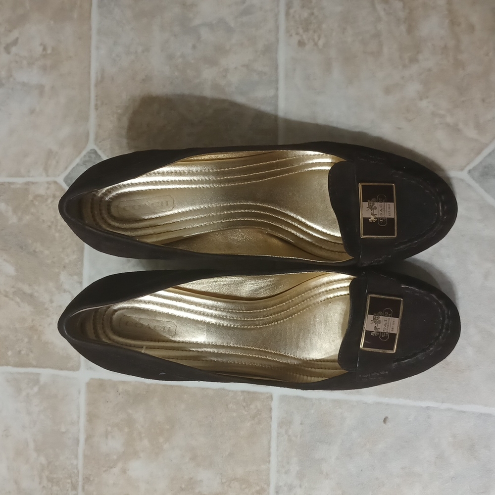 Coach suede brown heels